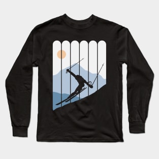 Freestyle Skiing Snow Mountains Landscape Long Sleeve T-Shirt